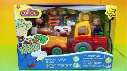 Caillou Pull Back Tractor Sesame Street Cookie Monster & Elmo get pumpkins from Caillou