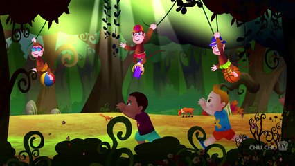 Five Little Monkeys Jumping On The Bed Nursery Rhymes Karaoke Songs | ChuChu TV Rock n R