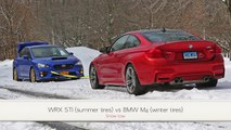WRX STI vs BMW M4 snow tow