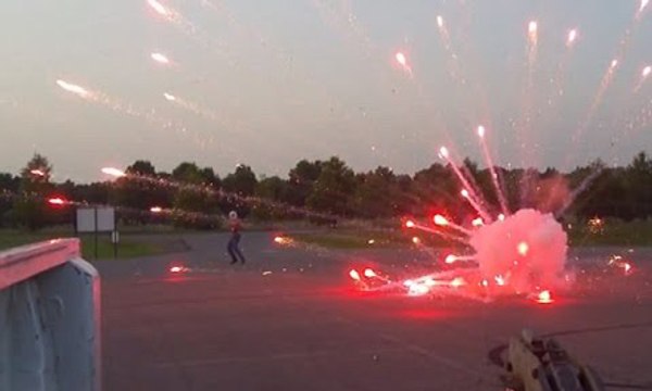 Daredevils play baseball using shells from a MORTAR as balls