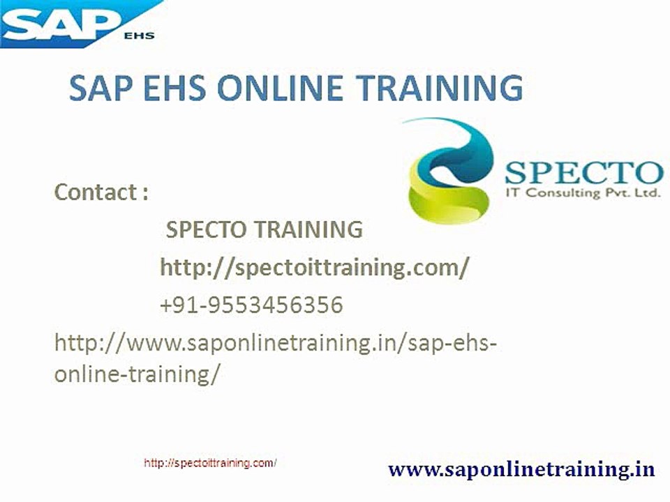sap ehs online training in usa,uk
