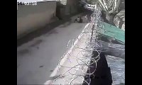 CCTV Video of A Wall Fell Down 26 Oct. 2015 Earthquake in Pakistan