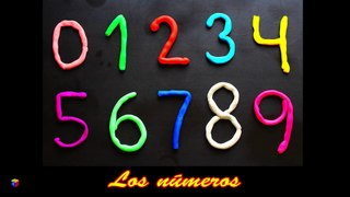 Los números en español para niños. Como hacer los números del 0 al 9 en plastilina Play-Doh.