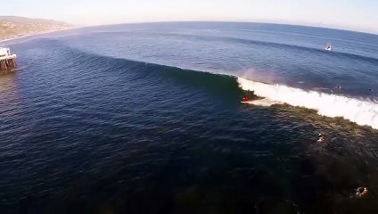Allen Sarlo Surfer Shoots the Malibu Pier in California