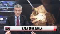 Two NASA astronauts conduct their first-ever spacewalk outside ISS