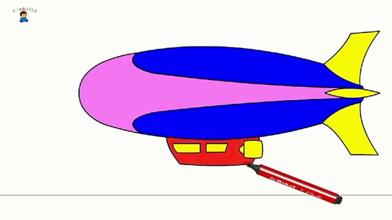 Rainbow Colors Book - Kids Learn Colours & Vehicles - Airships! {}