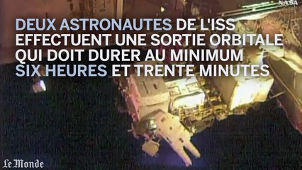 Deux astronautes américains sortent de l'ISS