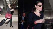 Angelina Jolie est décontractée en arrivant à l'aéroport avec ses enfants