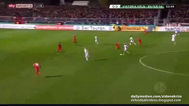 0-4 Javier Chicharito Hernández Second GOAL - Viktoria Köln v. Bayer Leverkusen 28.10.2015 HD