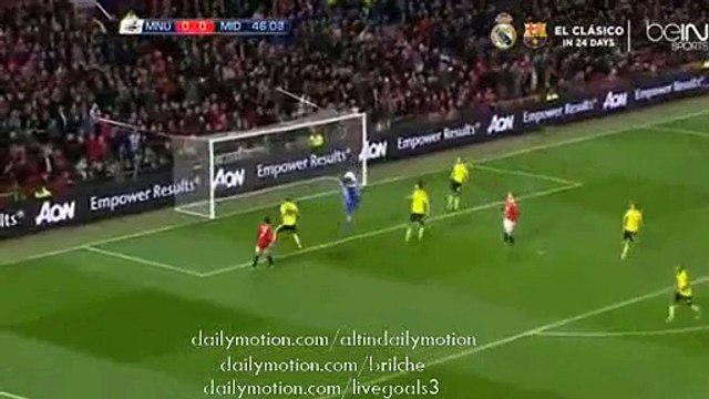 Man Utd 1st Chance in 2nd Half - Manchester United v. Middlesbrough - Capital One Cup - 28.10.2015