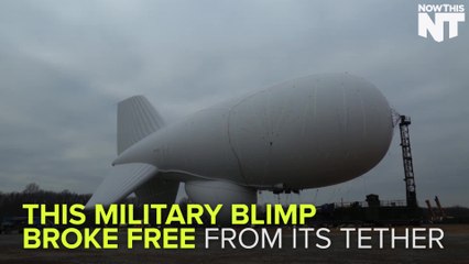 Military Blimp Floats Away From Its Tether