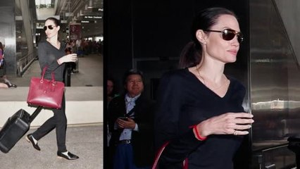Angelina Jolie At LAX With Her Children