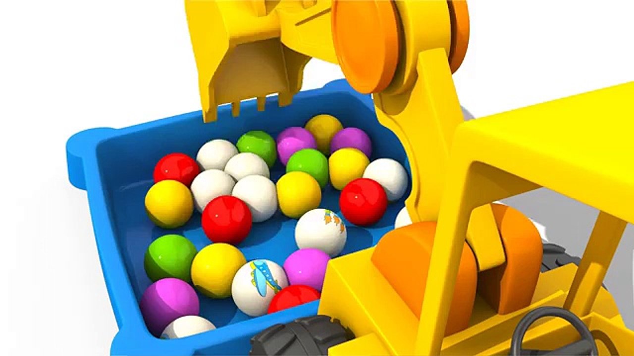 Kids Color Construction - Excavator Max's Carousel CONSTRUCTION VEHICLES - 3d Monster Machines