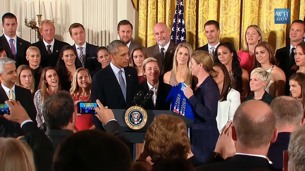 Obama honours US women’s soccer team at White House