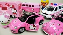 Hello Kitty Car toys 헬로키티 미니카 와 뽀로로 타요 폴리 장난감