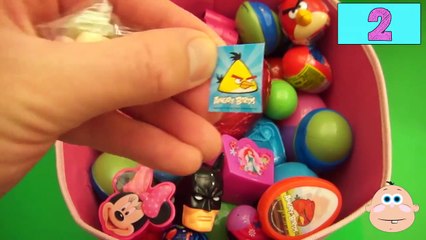NEW Huge 101 Surprise Egg Opening Kinder Surprise Elmo Disney Pixar Cars Mickey Minnie Mou