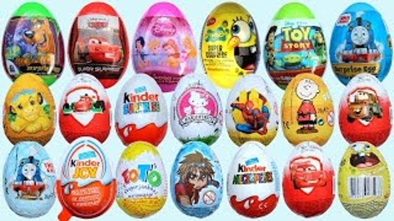 Surprise Eggs Kinder Surprise Frozen Cars 2 Thomas Spongebob Disney Pixar Cars