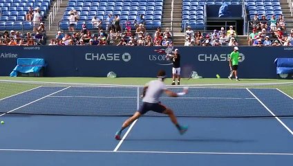 Roger Federer Volley Practice - US Open 2015