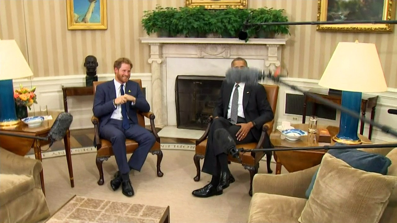 Prince Harry meets President Obama at The White House