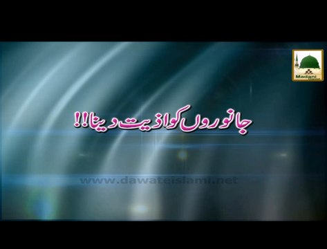 Janwaron Ko Aziyat Dena - Short Bayan - Maulana Ilyas Qadri