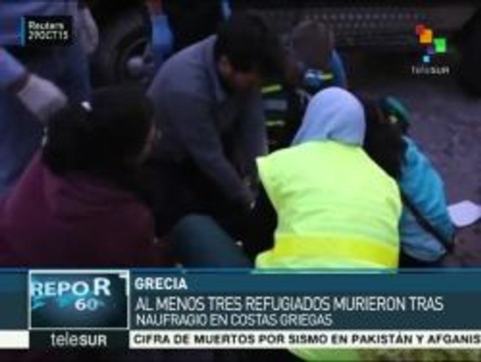 Mueren tres refugiados por naufragio en costas griegas