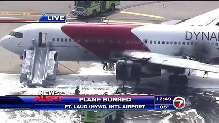 Plane catches fire during takeoff at Florida airport