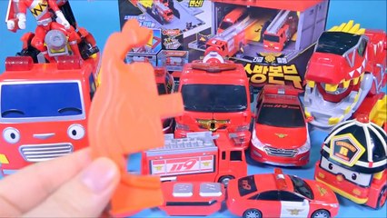 타요 월드카 파워키 Fire station car toys Robocar Poli Tayo the little bus 폴리 헬로카봇 소방본부 카