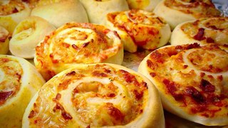 PIZZA BUNS RECIPE - PIZZA ROLLS by (HUMA IN THE KITCHEN)