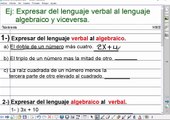 Expresar del lenguaje VERBAL al ALGEBRAICO y viceversa