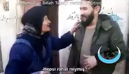 Yapılan yardımı 'siz ateş altındasınız' diyerek kabul etmeyen Türkmen nine