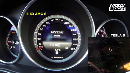 0-200 km/h : Tesla Model S vs Mercedes E 63 AMG S (Motorsport)