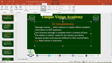 Class 7 Microsoft Power Point Review Menu Complete in Urdu Hindi www.uvapk.com