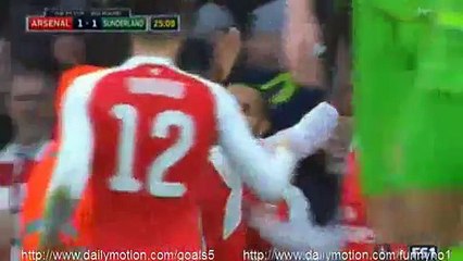 Joel Campbell Goal Arsenal 1 - 1 Sunderland FA Cup 9-1-2016