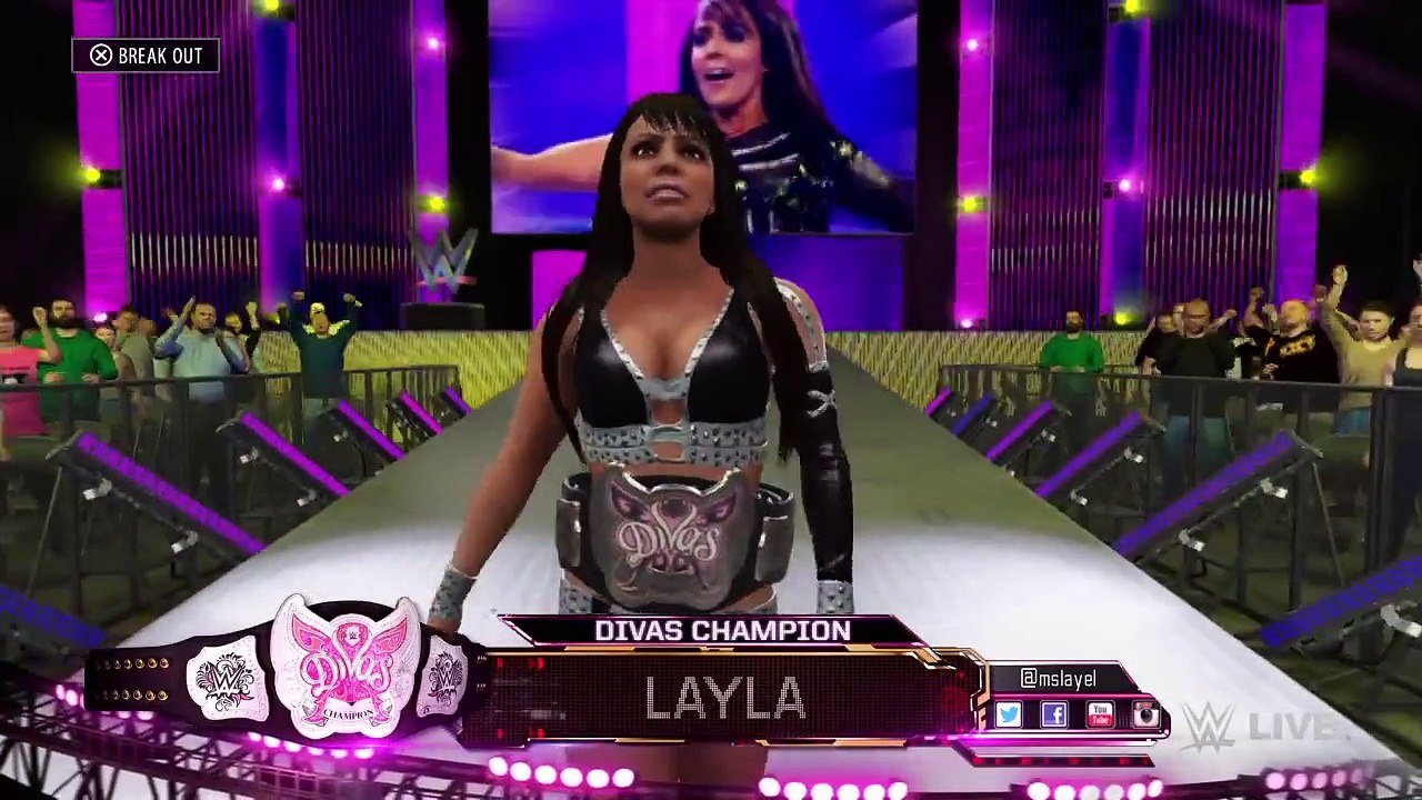 WWE 2K16 Cameron vs layla divas championship match