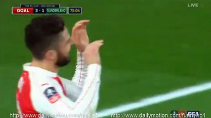Olivier Giroud Goal Arsenal 3 - 1 Sunderland FA Cup 9-1-2016