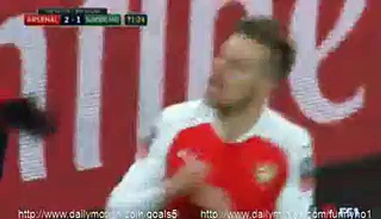 Aaron Ramsey Fantastic  Goal Arsenal 2 - 1 Sunderland FA Cup 9-1-2016