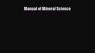 Manual of Mineral Science [Download] Full Ebook