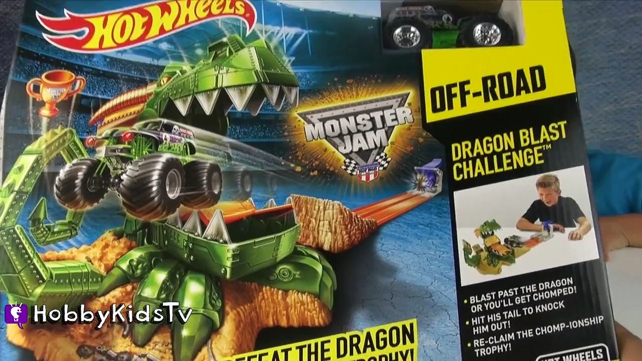 Hot Wheels Monster Truck Mega Track! HobbyTiger Toy Open + Review HobbyKidsTV