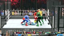 WWE 2K15 SUPERMAN VS BATMAN VS FLASH VS GREEN LANTERN VS AQUAMAN VS CYBORG JUSTICE LEAGUE