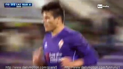 Facundo Roncaglia Goal Fiorentina 1 - 2 Lazio Serie A 9-1-2016