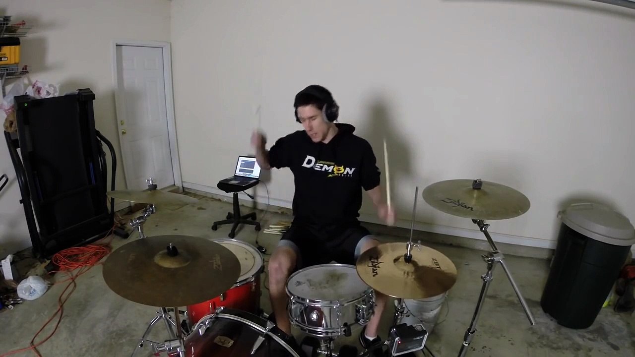 Burn - Drum Cover with Fire Sticks - Ellie Goulding - Drumming With Fire (Brit Awards 2014 song)_ By Toba.tv