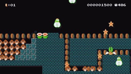 Super Mario Maker - Viewer Levels - Name: "Easy For me" - ID: FDC7-0000-0180-417B