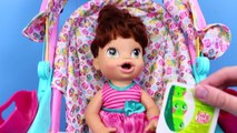 Baby Alive Stroller & Car Seat Travel System Lucy Doll Outing & Eating Baby Food + Diaper