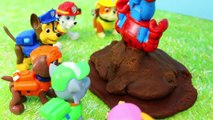 Paw Patrol Rubble & Rocky Rescue Duplo Lego Spiderman in Dirt Pile with Bulldozer & Recycling Truck