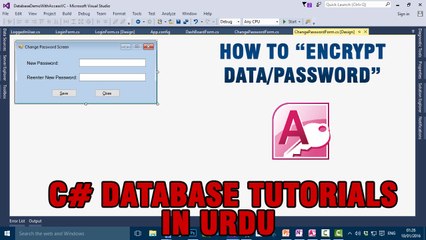 P(8) C# Access Database Tutorials In Urdu - How to Encrypt Data/Password