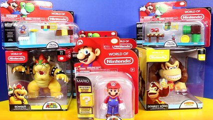 World Of Nintendo Super Mario Bros. Mario Luigi with Donkey Kong Bowser Toys and Playset
