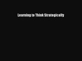 [PDF Download] Learning to Think Strategically [PDF] Online