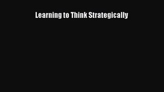 [PDF Download] Learning to Think Strategically [PDF] Online