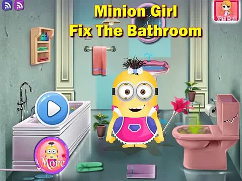 Minion Girl Fix The Batroom / Девочка МИНЬОН Уборка в ванной каменной комнате