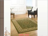 Very Large Heavy Oriental Traditional Classic Green Beige Area Rug in 160 x 230 cm (5'3'' x